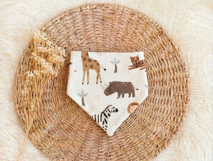 Bavoir bandana Grands animaux de la savane