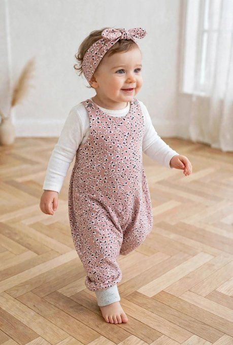 Combi-sarouel longue Léopard rose