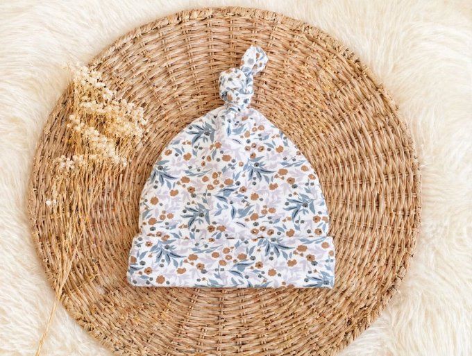 Bonnet de naissance Liberty bleu