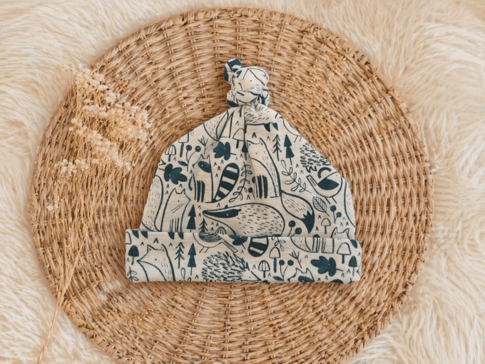 Bonnet de naissance Blue forest