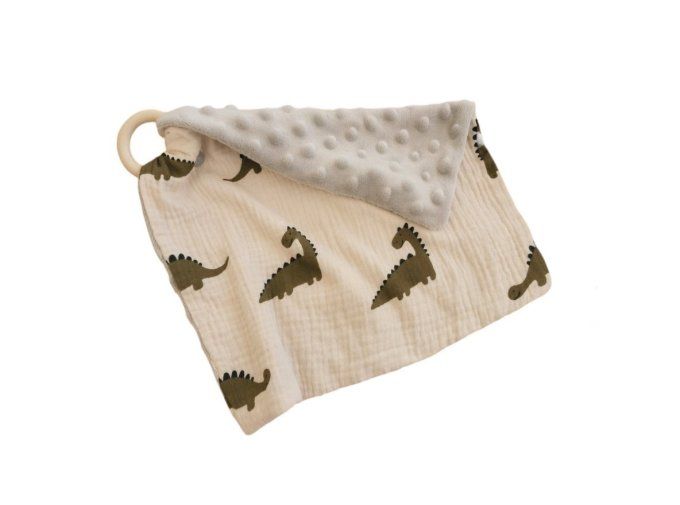 Doudou plat Dinos kaki