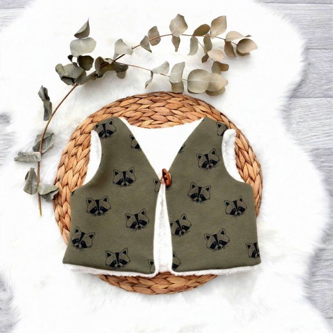 Gilet de berger Racoon kaki