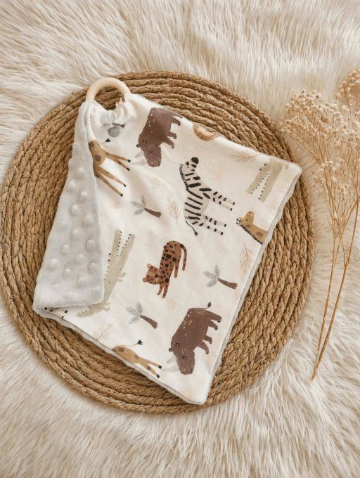 Doudou plat Grands animaux de la savane