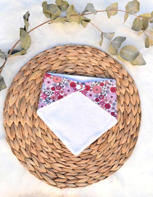 Bavoir bandana Liberty fuchsia