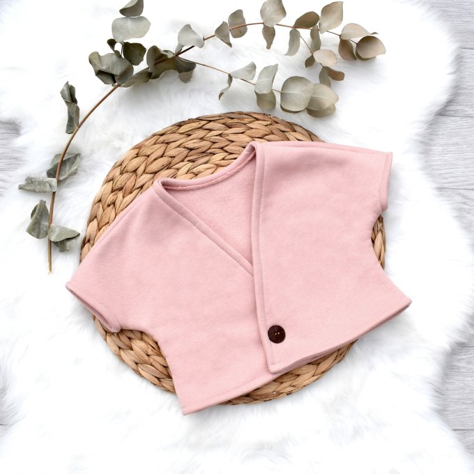 Veste kimono Rose poudré