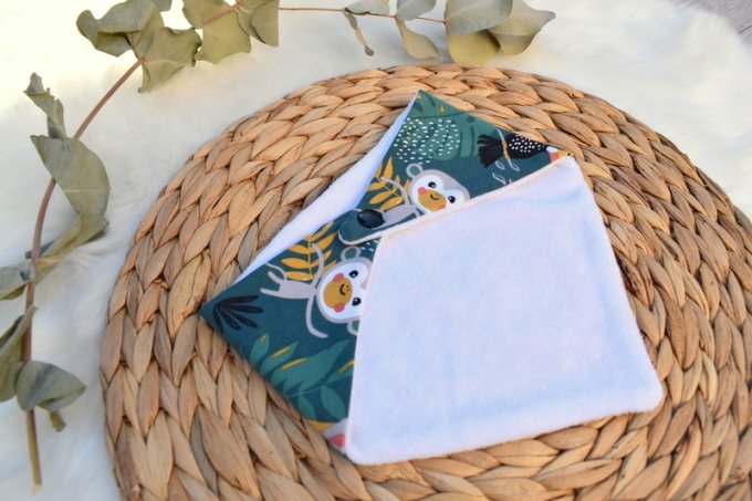 Bavoir bandana Tropical vert coton