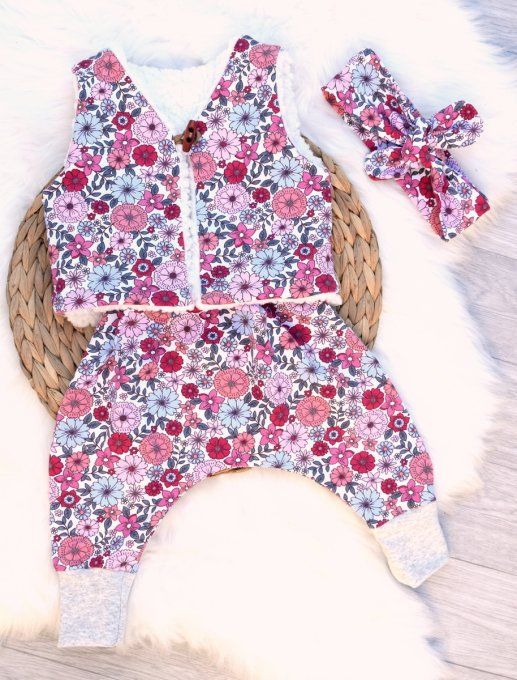 Sarouel évolutif Liberty rose fuchsia