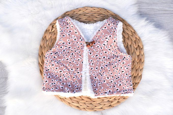 Gilet de berger Léopard rose 