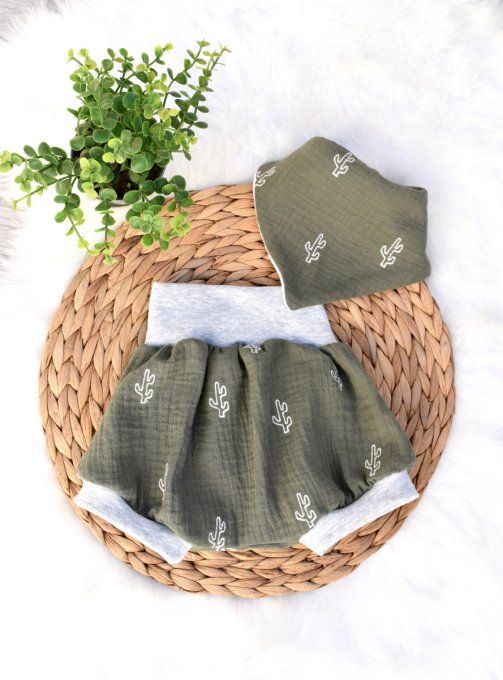 Bavoir bandana Cactus kaki