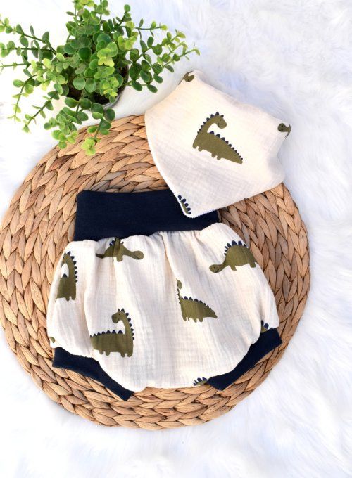 Bavoir bandana Dinos kaki