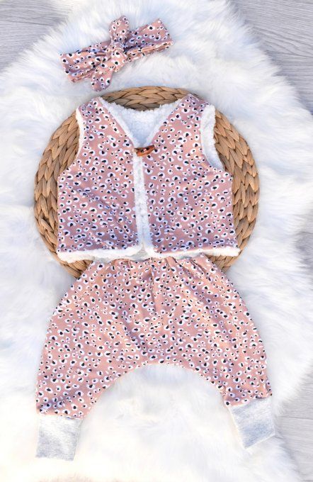 Gilet de berger Léopard rose 
