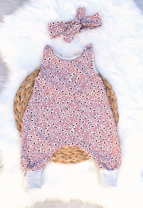Combi-sarouel longue Léopard rose