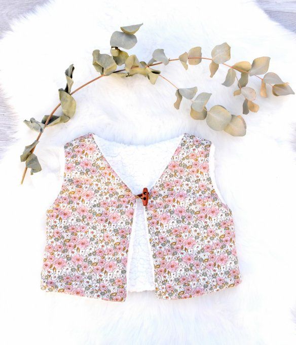Gilet de berger Liberty rose coton