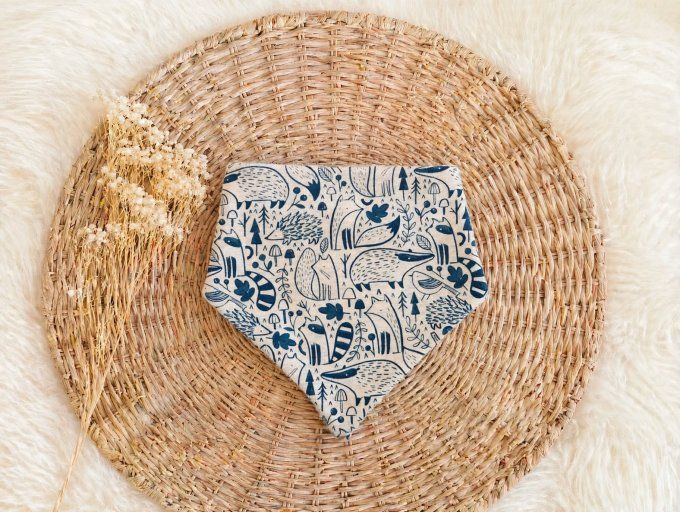 Bavoir bandana Blue forest