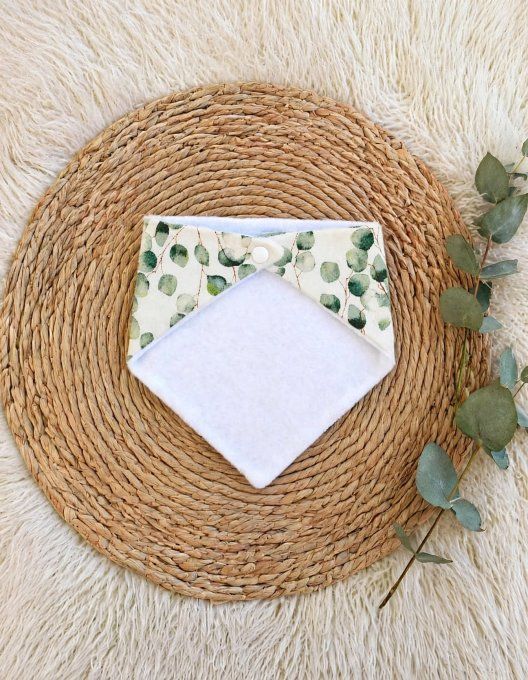 Bavoir bandana eucalyptus blanc