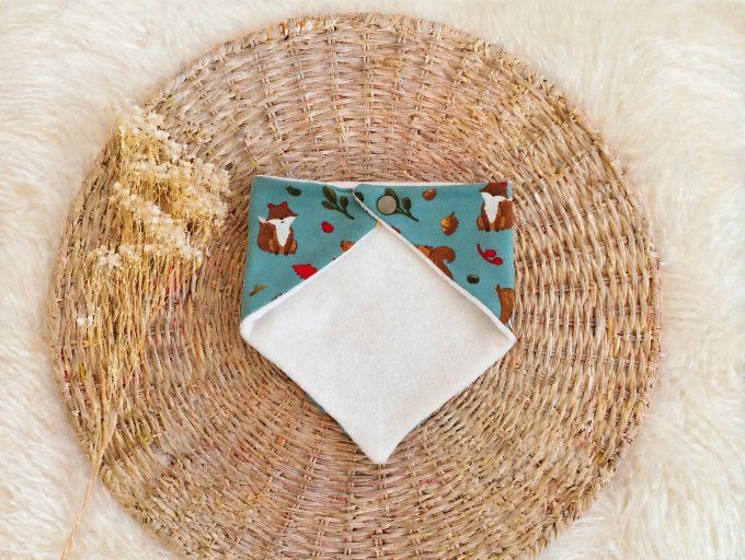 Bavoir bandana Amis de la forêt turquoise
