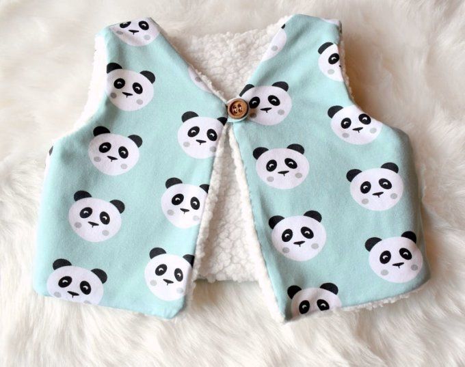 Gilet de berger Panda mint