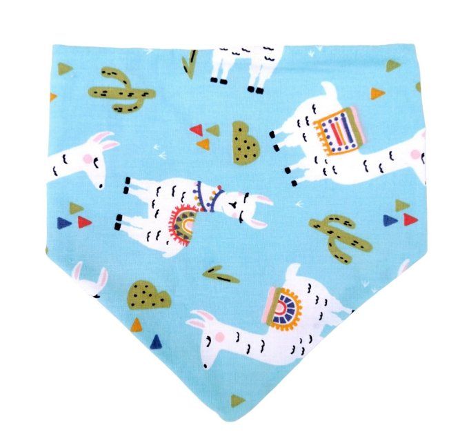 Bavoir bandana Lamas cactus coton