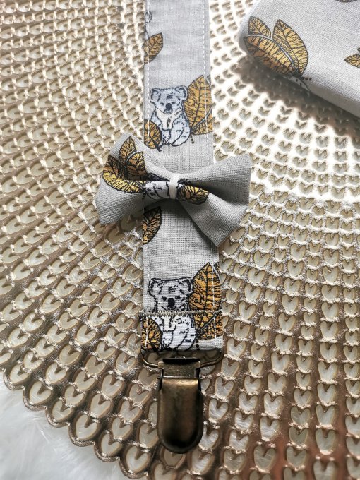 Bavoir bandana Koala beige coton