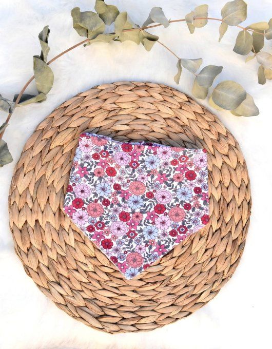 Bavoir bandana Liberty fuchsia